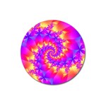 Colorful Psychedelic Spiral Fractal Magnet 3  (Round)