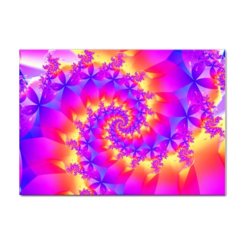 Colorful Psychedelic Spiral Fractal Sticker A4 (10 pack) from ArtsNow.com Front