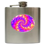 Colorful Psychedelic Spiral Fractal Hip Flask (6 oz)