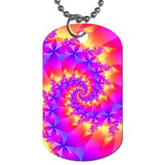 Colorful Psychedelic Spiral Fractal Dog Tag (Two Sides) from ArtsNow.com Front