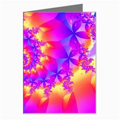 Colorful Psychedelic Spiral Fractal Greeting Card from ArtsNow.com Left