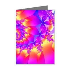 Colorful Psychedelic Spiral Fractal Mini Greeting Card from ArtsNow.com Left