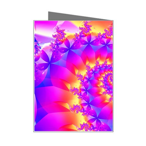 Colorful Psychedelic Spiral Fractal Mini Greeting Card from ArtsNow.com Right