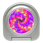 Colorful Psychedelic Spiral Fractal Travel Alarm Clock