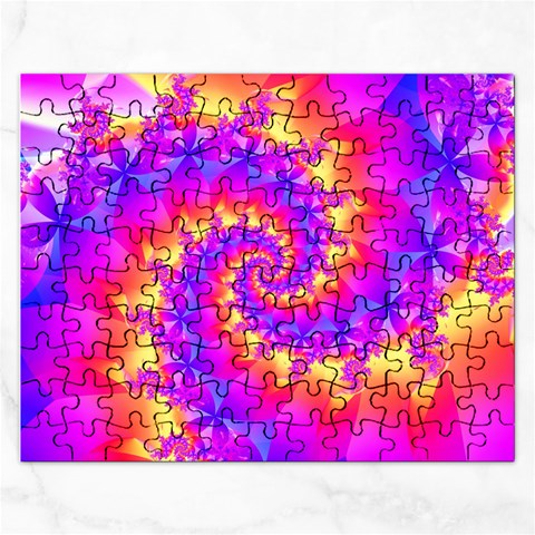 Colorful Psychedelic Spiral Fractal Jigsaw Puzzle (Rectangular) from ArtsNow.com Front