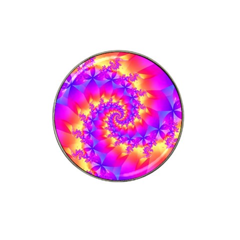 Colorful Psychedelic Spiral Fractal Hat Clip Ball Marker from ArtsNow.com Front