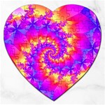 Colorful Psychedelic Spiral Fractal Jigsaw Puzzle (Heart)