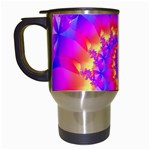 Colorful Psychedelic Spiral Fractal Travel Mug (White)