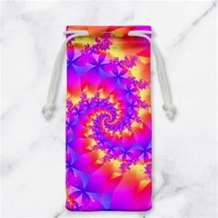 Colorful Psychedelic Spiral Fractal Jewelry Bag from ArtsNow.com Front