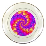 Colorful Psychedelic Spiral Fractal Porcelain Plate