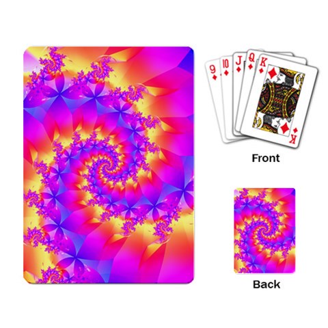 Colorful Psychedelic Spiral Fractal Playing Cards Single Design from ArtsNow.com Back