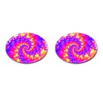 Colorful Psychedelic Spiral Fractal Cufflinks (Oval)