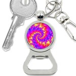 Colorful Psychedelic Spiral Fractal Bottle Opener Key Chain