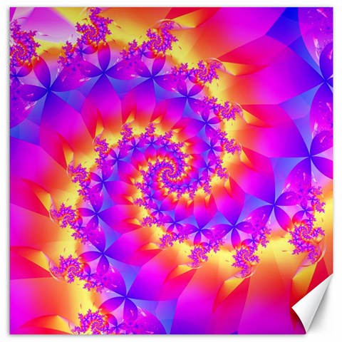 Colorful Psychedelic Spiral Fractal Canvas 12  x 12  from ArtsNow.com 11.4 x11.56  Canvas - 1