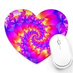 Colorful Psychedelic Spiral Fractal Heart Mousepad