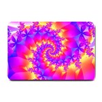 Colorful Psychedelic Spiral Fractal Small Doormat