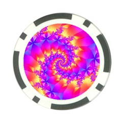 Colorful Psychedelic Spiral Fractal Poker Chip Card Guard from ArtsNow.com Front