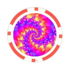 Colorful Psychedelic Spiral Fractal Poker Chip Card Guard from ArtsNow.com Front