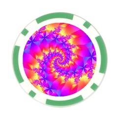 Colorful Psychedelic Spiral Fractal Poker Chip Card Guard from ArtsNow.com Front