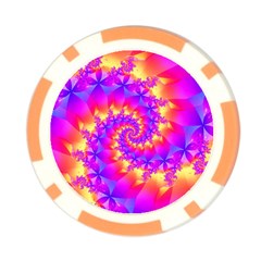 Colorful Psychedelic Spiral Fractal Poker Chip Card Guard from ArtsNow.com Front