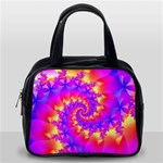 Colorful Psychedelic Spiral Fractal Classic Handbag (One Side)