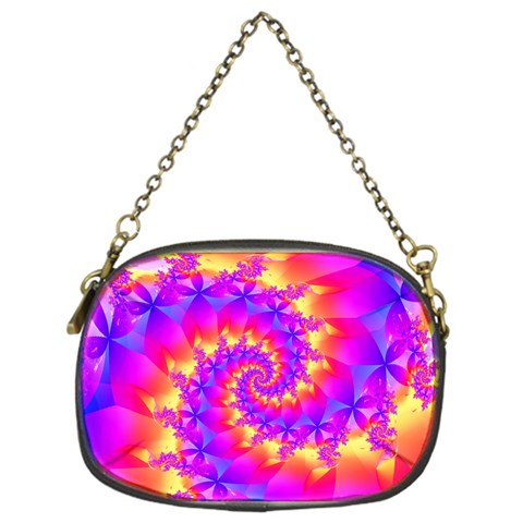 Colorful Psychedelic Spiral Fractal Chain Purse (One Side) from ArtsNow.com Front