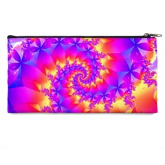 Colorful Psychedelic Spiral Fractal Pencil Case from ArtsNow.com Back