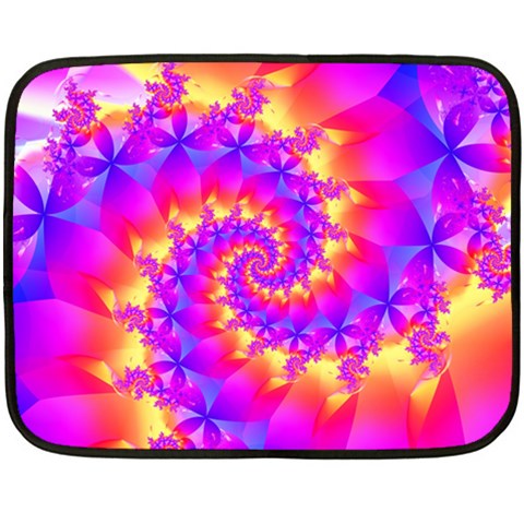 Colorful Psychedelic Spiral Fractal Double Sided Fleece Blanket (Mini) from ArtsNow.com 35 x27  Blanket Front