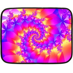 Colorful Psychedelic Spiral Fractal Double Sided Fleece Blanket (Mini) from ArtsNow.com 35 x27  Blanket Front