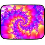 Colorful Psychedelic Spiral Fractal Double Sided Fleece Blanket (Mini)