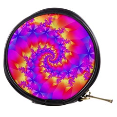 Colorful Psychedelic Spiral Fractal Mini Makeup Bag from ArtsNow.com Front