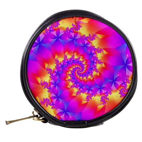 Colorful Psychedelic Spiral Fractal Mini Makeup Bag from ArtsNow.com Back