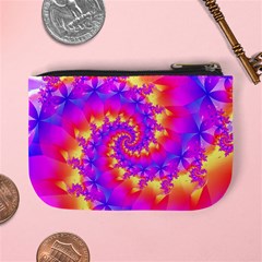 Colorful Psychedelic Spiral Fractal Mini Coin Purse from ArtsNow.com Back