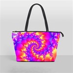 Colorful Psychedelic Spiral Fractal Classic Shoulder Handbag