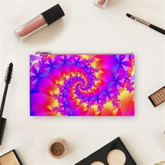 Colorful Psychedelic Spiral Fractal Cosmetic Bag (Small) from ArtsNow.com Front