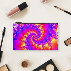 Colorful Psychedelic Spiral Fractal Cosmetic Bag (Small) from ArtsNow.com Front