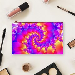 Colorful Psychedelic Spiral Fractal Cosmetic Bag (Medium) from ArtsNow.com Front