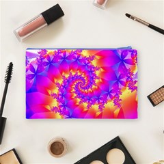 Colorful Psychedelic Spiral Fractal Cosmetic Bag (Medium) from ArtsNow.com Back