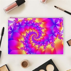 Colorful Psychedelic Spiral Fractal Cosmetic Bag (Large) from ArtsNow.com Front