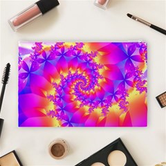 Colorful Psychedelic Spiral Fractal Cosmetic Bag (Large) from ArtsNow.com Back