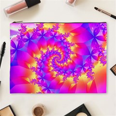 Colorful Psychedelic Spiral Fractal Cosmetic Bag (XL) from ArtsNow.com Front