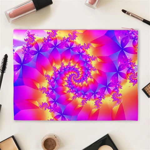 Colorful Psychedelic Spiral Fractal Cosmetic Bag (XL) from ArtsNow.com Back