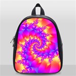 Colorful Psychedelic Spiral Fractal School Bag (Small)