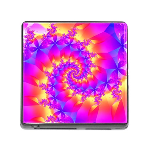 Colorful Psychedelic Spiral Fractal Memory Card Reader (Square) from ArtsNow.com Front