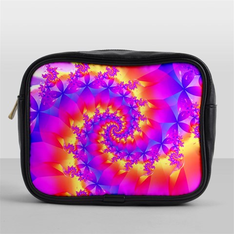 Colorful Psychedelic Spiral Fractal Mini Toiletries Bag (One Side) from ArtsNow.com Front