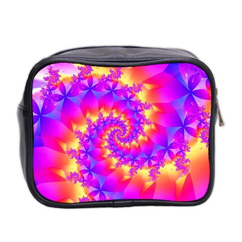 Colorful Psychedelic Spiral Fractal Mini Toiletries Bag (Two Sides) from ArtsNow.com Back