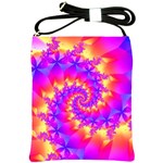 Colorful Psychedelic Spiral Fractal Shoulder Sling Bag