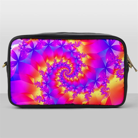 Colorful Psychedelic Spiral Fractal Toiletries Bag (One Side) from ArtsNow.com Front