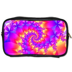 Colorful Psychedelic Spiral Fractal Toiletries Bag (Two Sides) from ArtsNow.com Front