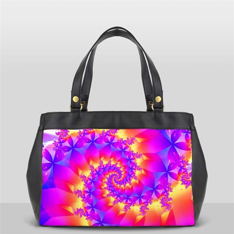 Colorful Psychedelic Spiral Fractal Oversize Office Handbag from ArtsNow.com Front